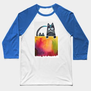 Cat in a box Baseball T-Shirt